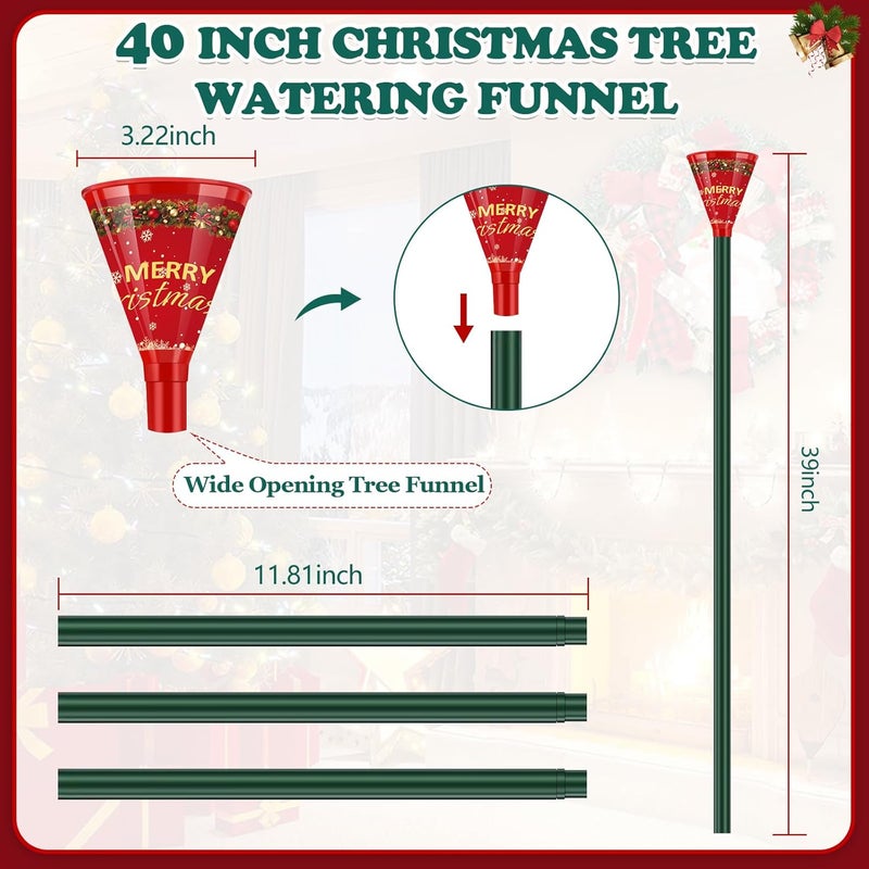 PASARA Christmas Tree Watering Funnel, Real Christmas Tree Water Long Funnel About 40 Inch, Trees Watering System for Water Indoor Outdoor - Image 3